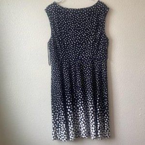 Black Label by Evan Picone dotted blue dress